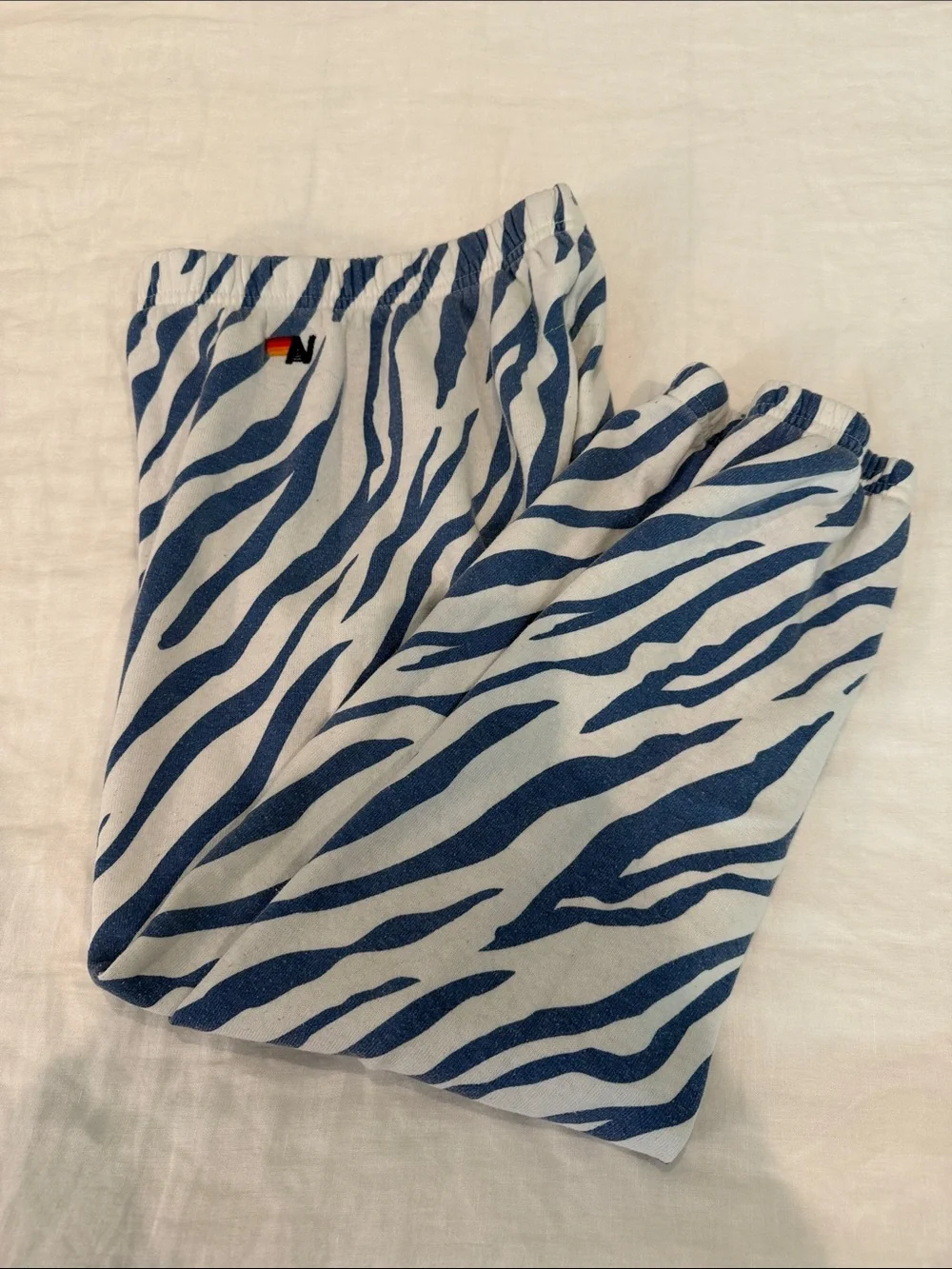 Kids Aviator Nation Blue Zebra-Print sweatpants